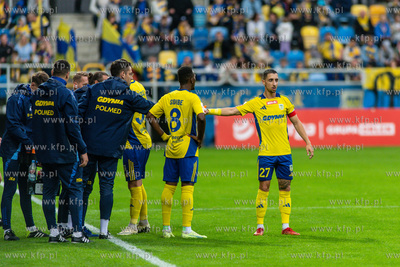 I liga. Arka Gdynia - Kotwica Kołobrzeg n/z Alassane...