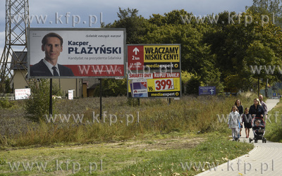 Gdańsk, Kokoszki. Billboard wyborczy Kacpra Płażyńskiego,...
