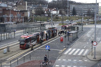 Gdańsk. Węzeł Okopowa. Al. Armii Krajowej, tramwaj...