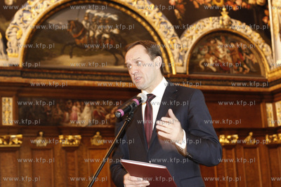 Gdansk. Dwor Artusa. Pozegnanie Andrzeja Golygi - prezesa...