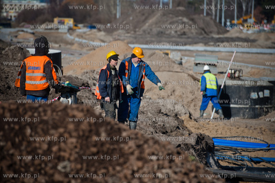 Gdansk. Budowa ulic i torowisk na ul Hallera i Uczniowskiej,...