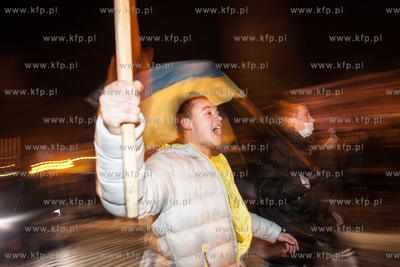 Lwow, Ukraina NZ Demonstracje antyrzadowe na placu...