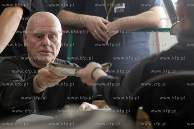 Andrzej Kotkowski na planie zdjeciowym filmu "Uklad...