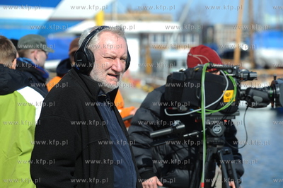 Gdynia. Waldemar Szarek (rezyser) na planie serialu...