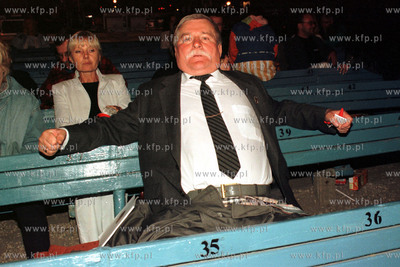 Lech Walesa na Festiwalu Piosenki w Sopocie. 20.08.99...