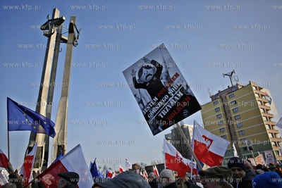 Gdańsk. Plac Solidarności. Wiec poparcia dla Lecha...