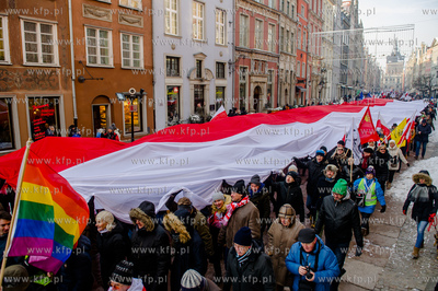 Gdansk. Manifestacja pod haslem W obronie Twojej wolnosci,...