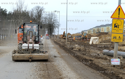 Gdansk. Budowa ulicy Nowej Lodzkiej w ramach projektu...