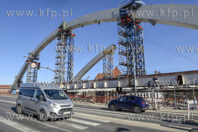 Budowa wiaduktu Biskupia Górka w Gdańsku. 23.03.2019...