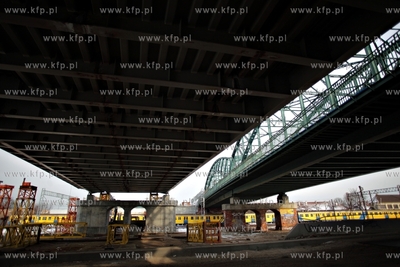 Gdansk. Budowa wiaduktu nad torami wzdłuż ul. Kościuszki,...