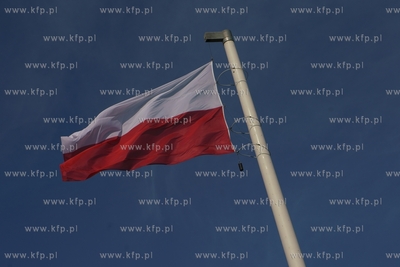 Gdańsk, Biało- czerwona flaga na  Górze Gradowej....