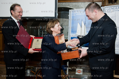 Gdansk. Dwor Artusa. Uroczystosc wreczenia nagrod zeglarskich...