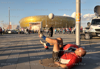 Gdansk. Mecz towarzyski Polska - Niemcy. Nz. Andrzej...
