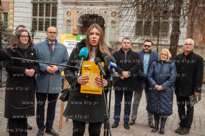 Gdańsk, Długi Targ. Wspólna konferencja przedstawicieli...