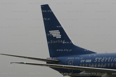 Gdansk , Rebiechowo Nz. Ogon samolotu Boeing 737 Linii...