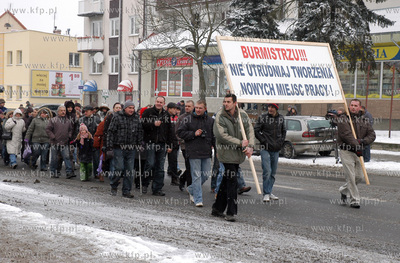 Protest Antoniego Fila -  jednego z wiekszych pracodawcow...