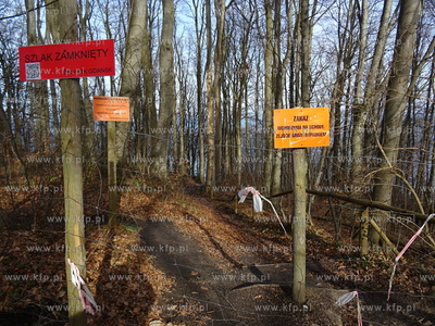 Tablice informujące o zakazie wejścia na terenie...