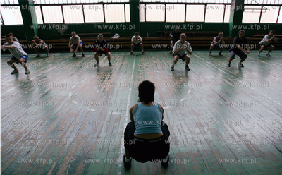 Gdansk, sala gimnastyczna w hali Oliwia. Trening aerobiku...