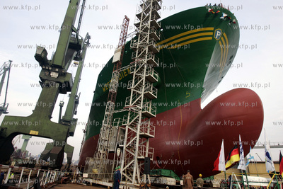 Stocznia Gdansk. S.A. Wodowanie statku WESTERDIEK,...