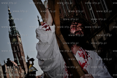 Wielki Piatek. Misterium Meki Panskiej na ulicach Gdanska....