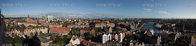 Panorama Gdanska, widok z wiezy kosciola sw. Jan na...