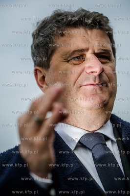 Gdansk. Plac Solidarnosci. Konferencja Janusza Palikota,...