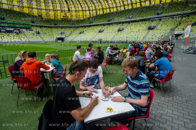 Gdansk. Stadion PGE Arena. Bicie rekordu Polski w jednoczesnej...