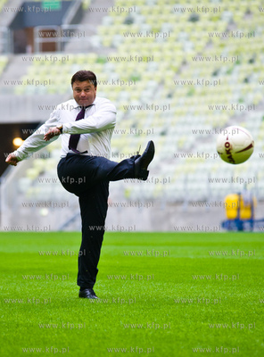 Gdansk. Stadion PGE Arena Gdansk. Wizytacja Sejmowej...