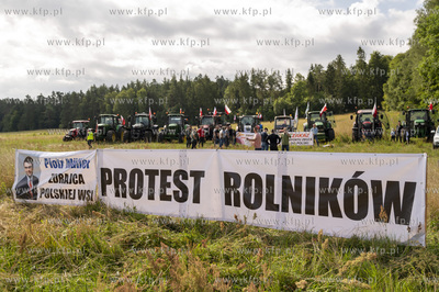 Godętowo. Protest Rolników, którzy wyjechali kilkunastoma...