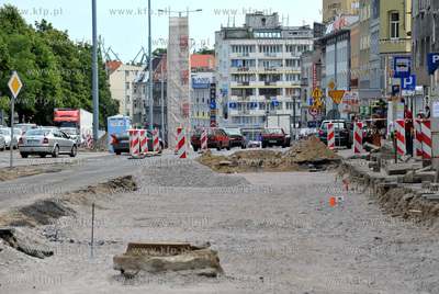 Gdansk. Remont al. Grunwaldzkiej na wysokosci C.H....