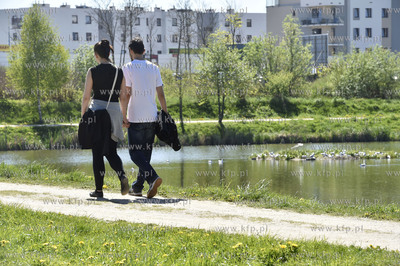 Gdańsk Jasień. Zbiornik retencyjny na ul. Jabłoniowej...