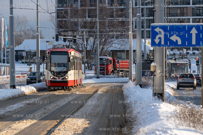 Zima w Gdańsku. Morena. Komunikacja miejska - przystanek...