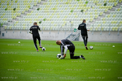 Gdansk. Stadion PGE Arena. Pierwszy oficjalny trening...