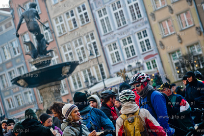 Gdansk. Dlugi Targ. Zimowy Przejazd Rowerowy, zorganizowany...