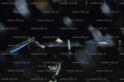 W porcie morskim w Ustce zatonal kuter wedkarski ms...