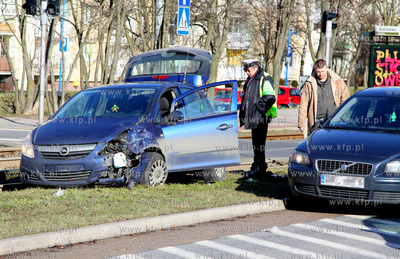 Gdansk. Zabianka. Wypadek na skrzyzowaniu ul. Pomorskiej...