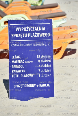 Plaża Gdynia - Środmieście. Wypożyczalnia sprzętu...
