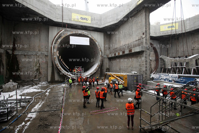 Tunel pod Martwa Wisla, wywiercony przez maszyne TBM.17.01.2014fot....