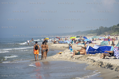 Plaża w Krynicy Morskiej na Mierzei Wislanej. 19.08.2023...