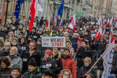 Gdansk. Manifestacja w obronie Wolnych Mediow zorganizowana...