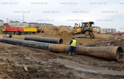 Gdansk. Budowa ulicy Nowej Lodzkiej w ramach projektu...