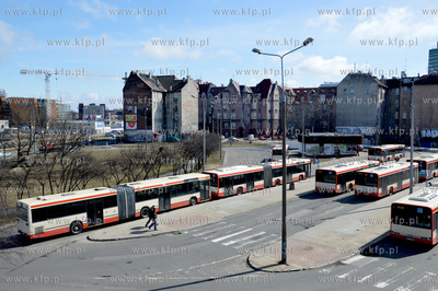 Gdansk. Zajezdnia autobowsow miejskich na ulicy Jana...