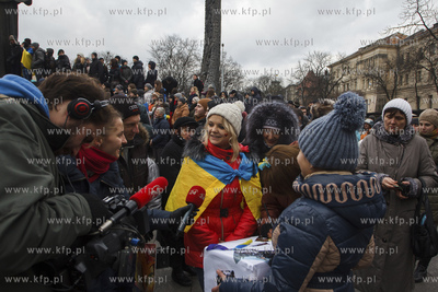 Lwow. Ukraina. Pokojowe demonstracje antyrzadowe na...