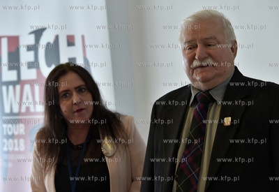 Wizyta Lecha Wałęsy w Billund w Danii. Konferencja...