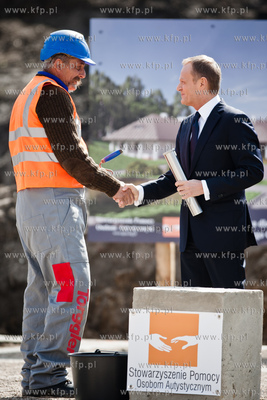 Gdansk. Uroczystosc wmurowania kamienia wegielnego...