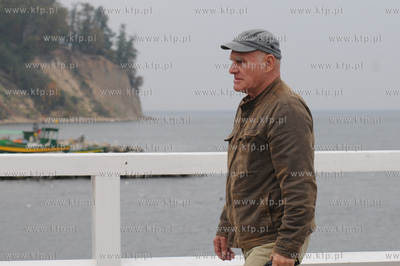 Andrzej Kotkowski na planie zdjeciowym filmu "Uklad...