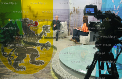 Studio telewizji CSBTV w Rumi. Nagranie programu "...