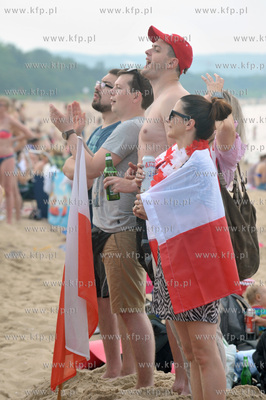 Gdansk Brzeżno. Strefa kibica na plaży w pobliżu...