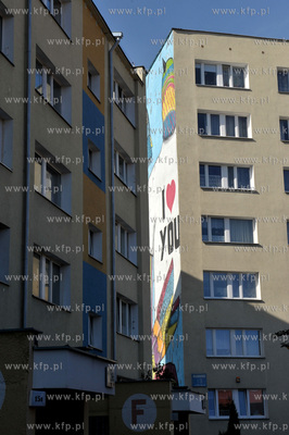 Gdańsk Zaspa. Jedna z prac Kolekcji Malarstwa Monumentalnego....