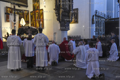 Gdańsk. Bazylika Mariacka. Liturgia Męki Pańskiej,...